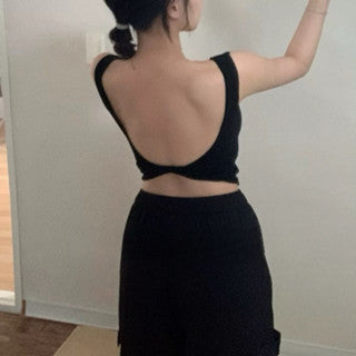 Cozy 辣!棉質寬肩扭結美背固定杯bratop 小可愛 女裝上衣