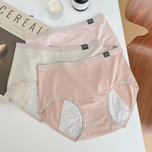 Cozy多色純棉中腰包臀防側漏生理褲