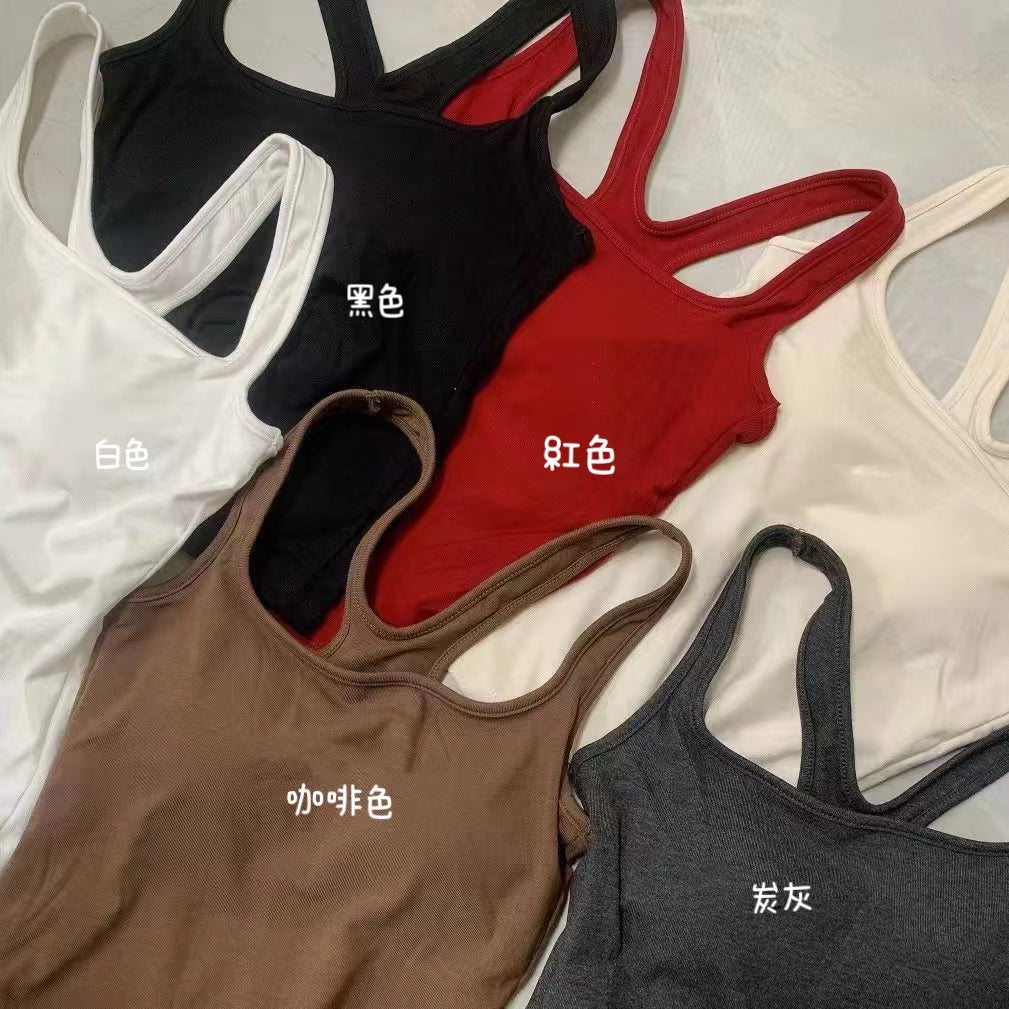 Cozy方領美背bra top 胸墊 小可愛 美背 女上衣