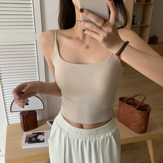 Cozy冰涼細肩固定杯中長版bratop小可愛