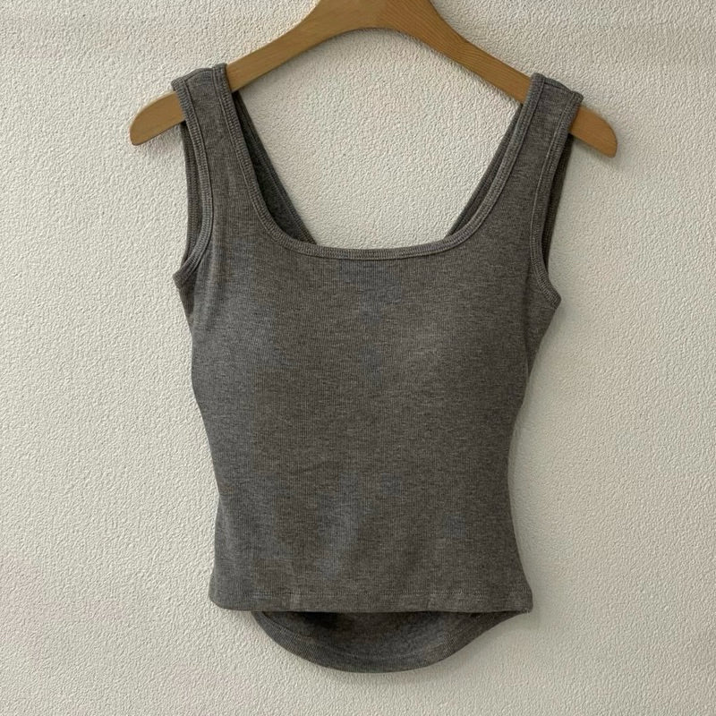 Cozy寬肩羅紋交叉美背bratop/小可愛 胸墊 固定杯 女上衣