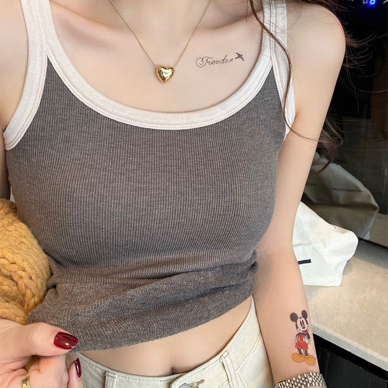 Cozy好暖🔥細肩U領保暖蓄熱羊圈絨 固定杯長版背心