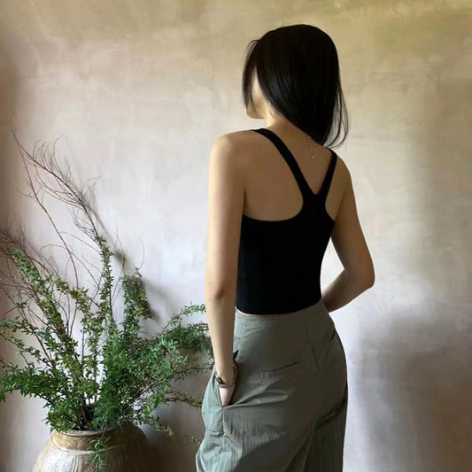 Cozy方領美背bra top 胸墊 小可愛 美背 女上衣