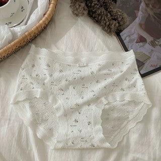 Cozy 清甜碎花棉質透氣抗菌中腰內褲