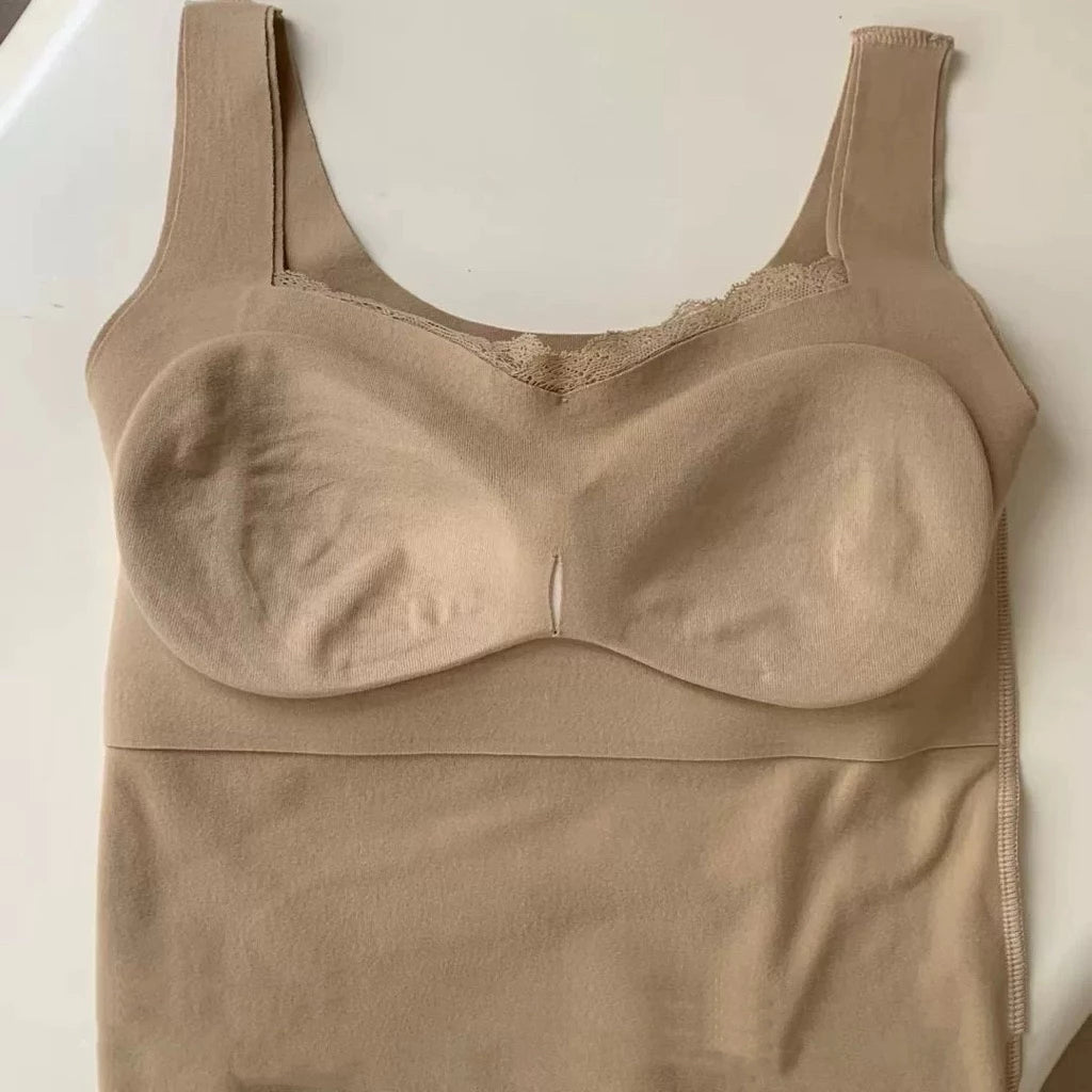 Cozy 秋冬款!無痕蝴蝶結德絨保暖背心固定杯發熱背心 保暖背心 發熱衣