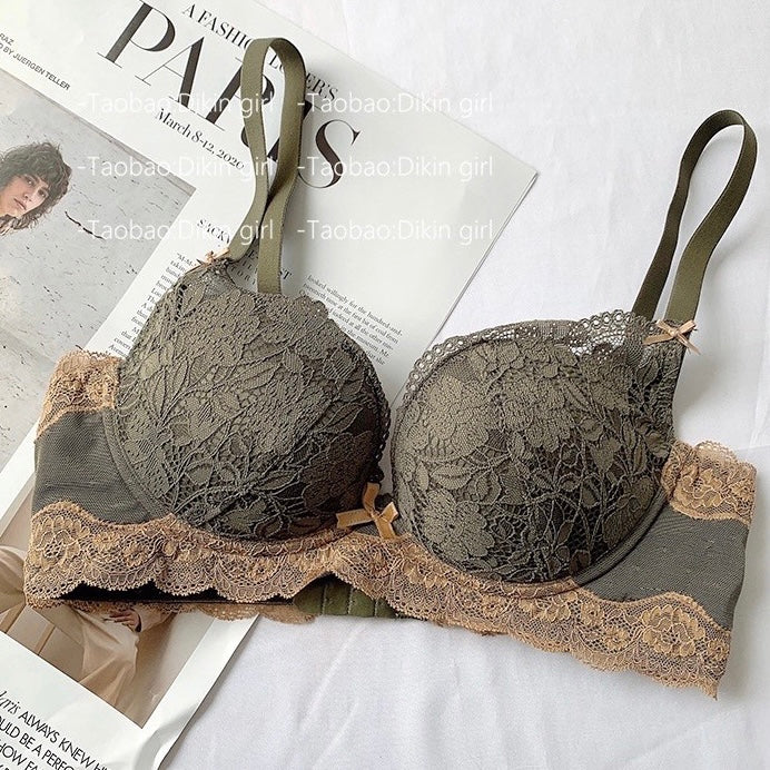 Cozy神之美🤍法式復古蕾絲超集中無鋼圈 小胸救星內衣套裝