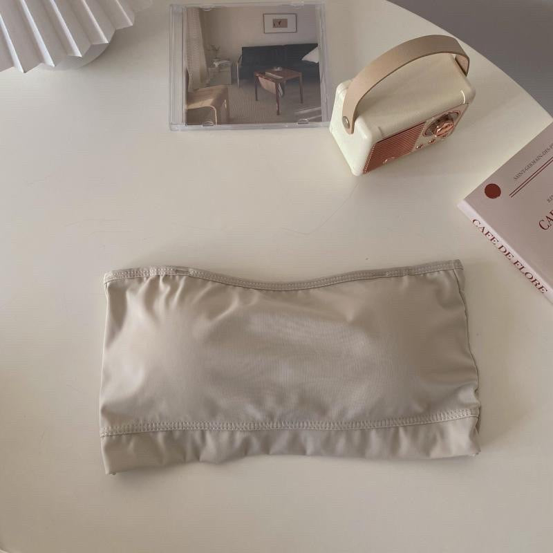 Cozy性感冰絲素面平口雙扣造型美背 固定乳膠杯 小可愛Bratop