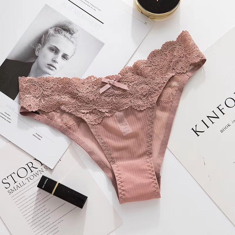 Cozy歐美超性感蕾絲網紗彈性低腰三角內褲