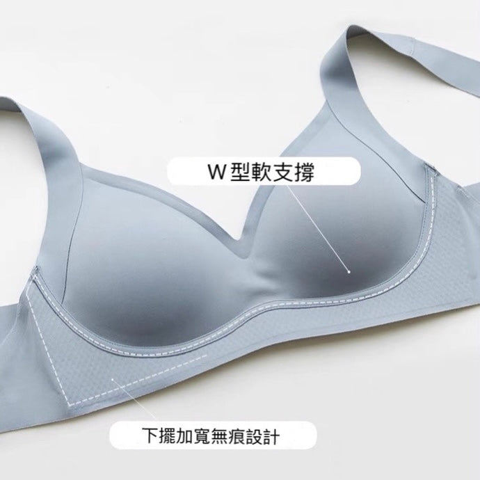 Cozy☁️軟QQ寬肩無痕集中無鋼圈仿生乳膠杯防下垂收副乳內衣