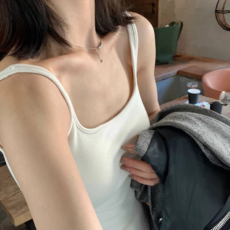 Cozy寬肩方領磨毛保暖bratop 杯墊 背心 小可愛