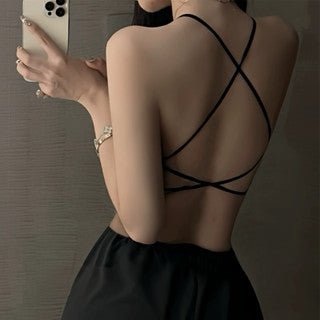 Cozy 細肩冰絲多交叉美背加厚杯墊顯胸bratop 小可愛
