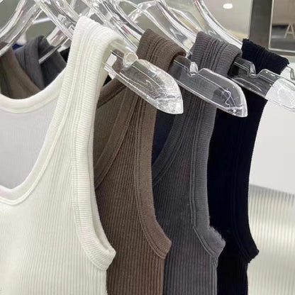 Cozy入秋暖暖針織棉固定乳膠杯中長版背心