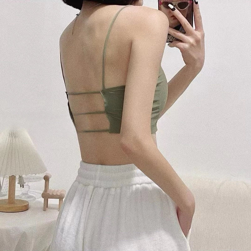 Cozy 超涼細肩冰絲大露美背固定杯bratop