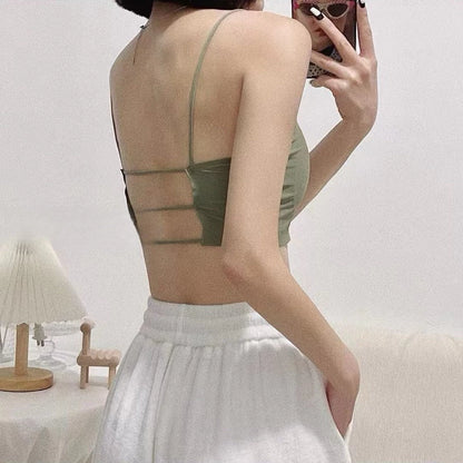 Cozy 超涼細肩冰絲大露美背固定杯bratop