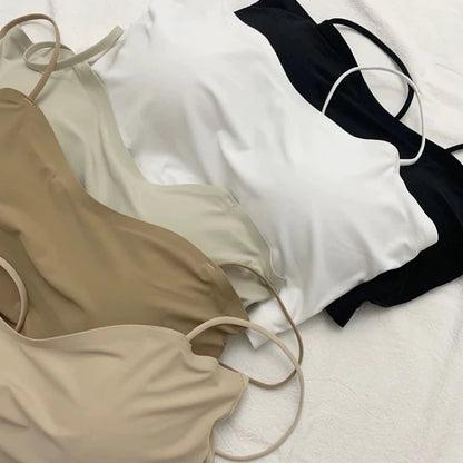 Cozy 超涼細肩冰絲大露美背固定杯bratop