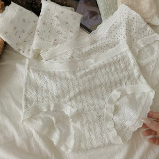 Cozy 清甜碎花棉質透氣抗菌中腰內褲
