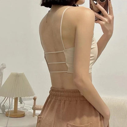 Cozy 超涼細肩冰絲大露美背固定杯bratop