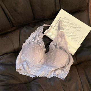 Cozy 法式輕奢深V純慾蕾絲固定杯bratop小可愛 女裝上衣