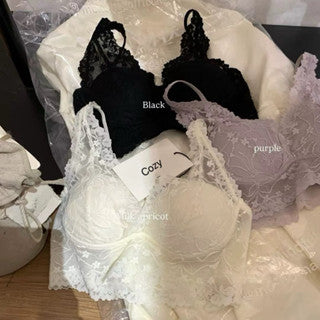 Cozy 法式輕奢深V純慾蕾絲固定杯bratop小可愛 女裝上衣