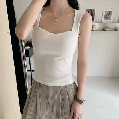 Cozy  寬肩方領遮副乳顯瘦固定杯中長版bratop