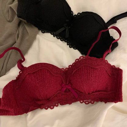 Cozy 純慾天花板♡ 法式絲絨蕾絲內衣 集中聚攏 小胸顯大 舒適軟支撐 內衣套裝