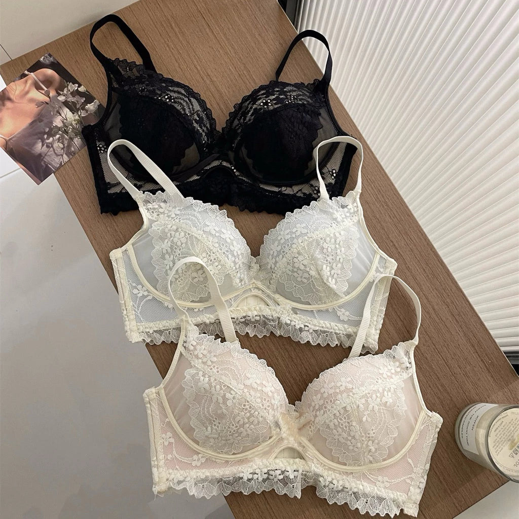 Cozy 甜慾浪漫蕾絲美胸集中無鋼圈內衣套裝 小胸集中 舒適內衣 無鋼圈內衣