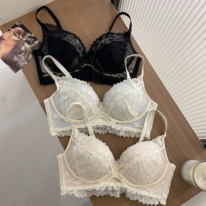 Cozy 甜慾浪漫蕾絲美胸集中無鋼圈內衣套裝 小胸集中 舒適內衣 無鋼圈內衣