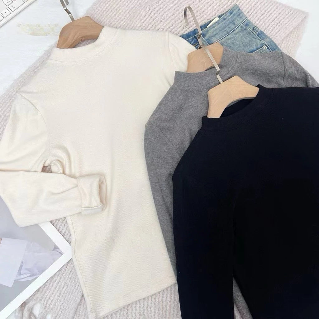 Cozy 輕奢微高領磨毛保暖長版上衣 女裝上衣 保暖上衣