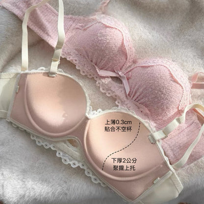 Cozy 純慾天花板♡ 法式絲絨蕾絲內衣 集中聚攏 小胸顯大 舒適軟支撐 內衣套裝