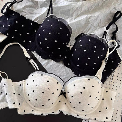 Cozy 日系圓點浪漫集中無鋼圈內衣套裝 小胸集中 無鋼圈內衣