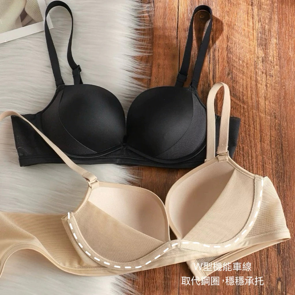 Cozy W型機能車線內衣 ‧ 集中提托月牙片 | 無鋼圈內衣 穩定不跑位 雙層透氣網紗 舒適內衣