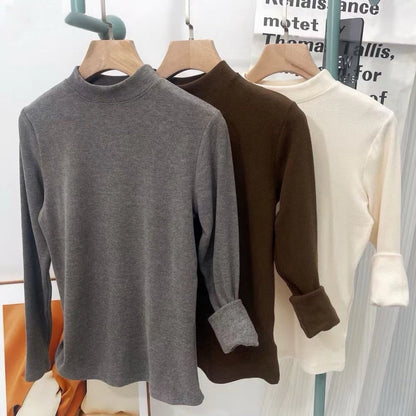 Cozy 輕奢微高領磨毛保暖長版上衣 女裝上衣 保暖上衣