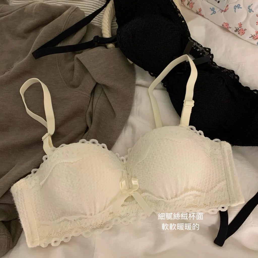 Cozy 純慾天花板♡ 法式絲絨蕾絲內衣 集中聚攏 小胸顯大 舒適軟支撐 內衣套裝