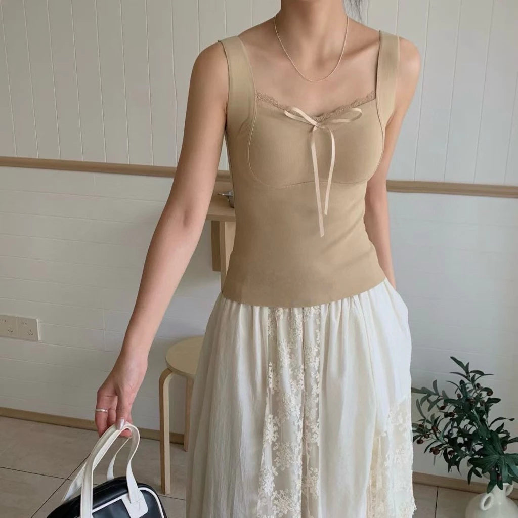 Cozy 秋冬款！無痕蝴蝶結德絨保暖背心固定杯發熱背心 保暖背心 發熱衣