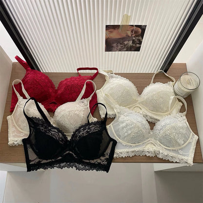 Cozy 甜慾浪漫蕾絲美胸集中無鋼圈內衣套裝 小胸集中 舒適內衣 無鋼圈內衣
