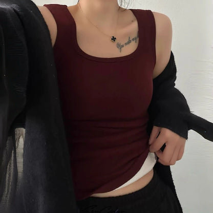 Cozy 暖🔥寬肩加絨保暖固定杯中長版背心bratop 小可愛 女裝上衣