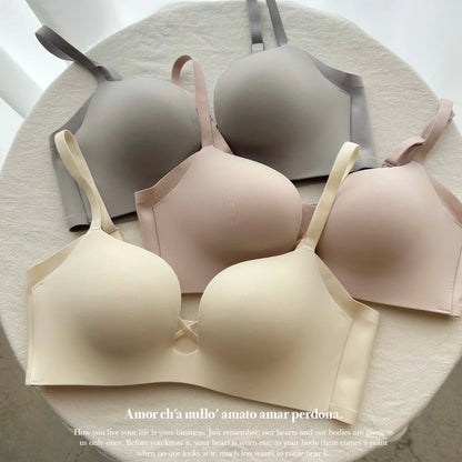 Cozy簡約素面無痕小心機集中無鋼圈內衣 小胸集中 無鋼圈內衣