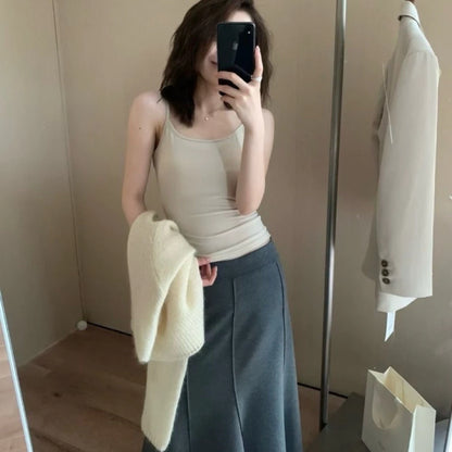 Cozy 細肩棉質大U美背顯瘦固定杯bratop 女裝上衣 小可愛 露背 性感