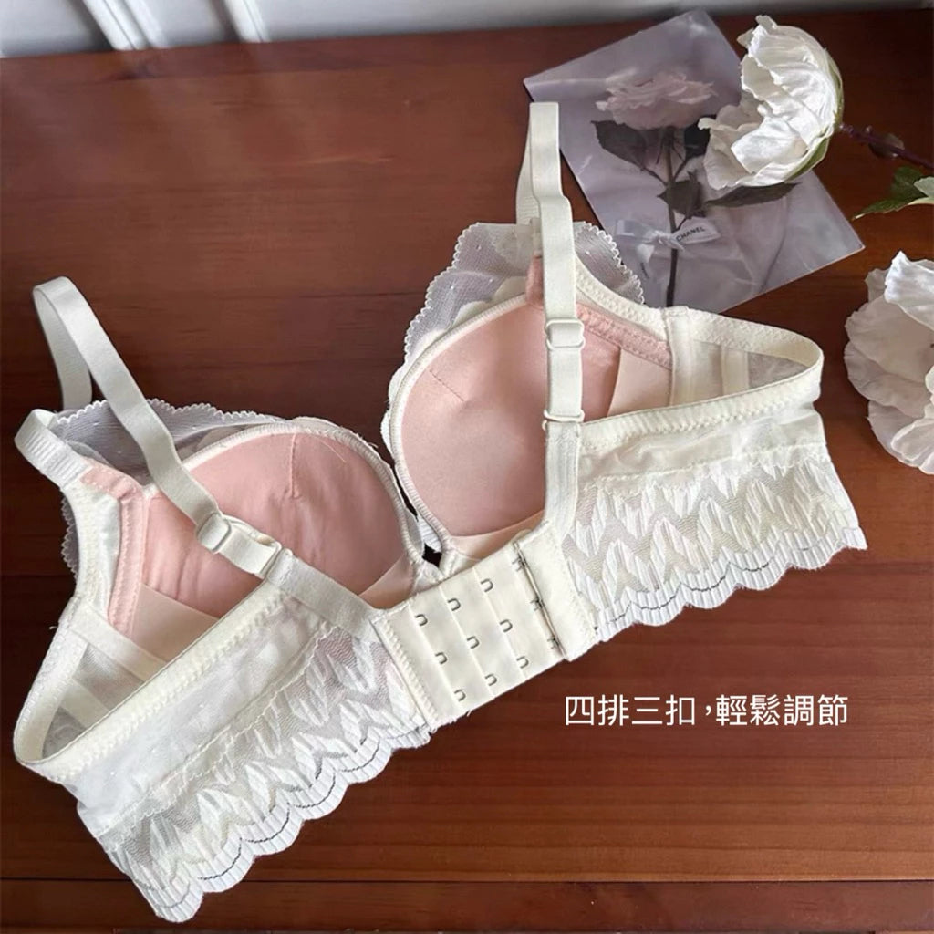 Cozy 無鋼圈內衣 成套內衣【集中包覆】蕾絲 軟支撐 舒適 透氣 內衣褲組 收副乳 小胸聚攏 內衣 女生內衣