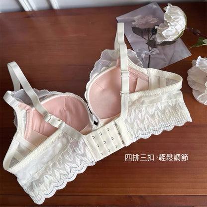Cozy 無鋼圈內衣 成套內衣【集中包覆】蕾絲 軟支撐 舒適 透氣 內衣褲組 收副乳 小胸聚攏 內衣 女生內衣