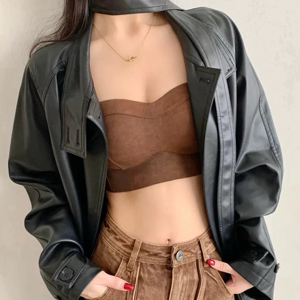 Cozy 性感細肩歐美渲染集中固定杯無鋼圈內衣 小胸集中 女裝上衣 平口內衣