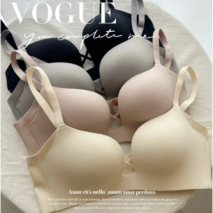Cozy簡約素面無痕小心機集中無鋼圈內衣 小胸集中 無鋼圈內衣