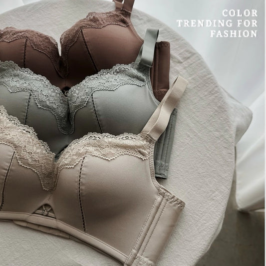 Cozy性感蕾絲機能包覆美胸無鋼圈內衣 小胸集中 舒適內衣