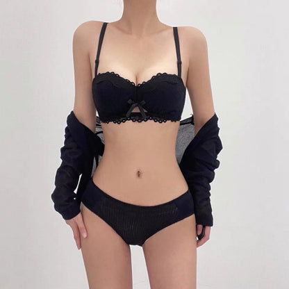 Cozy 純慾天花板♡ 法式絲絨蕾絲內衣 集中聚攏 小胸顯大 舒適軟支撐 內衣套裝