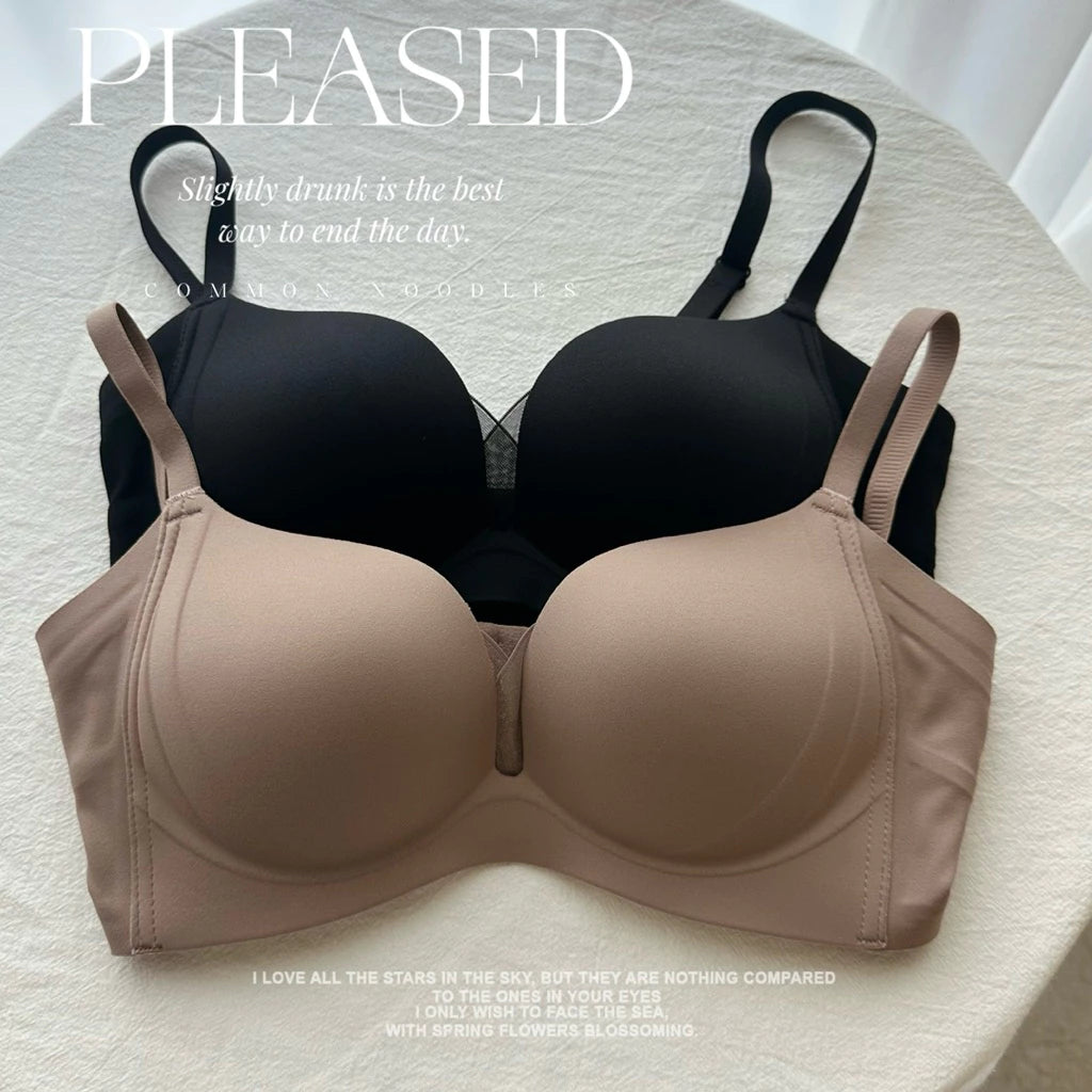 Cozy 素面性感網紗無痕集中托高無鋼圈內衣