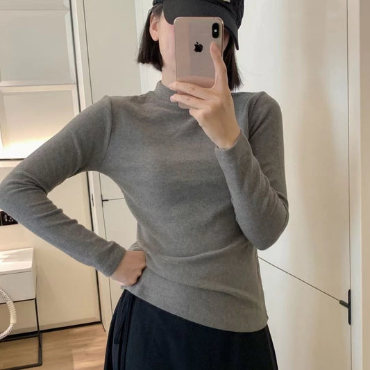 Cozy 輕奢微高領磨毛保暖長版上衣 女裝上衣 保暖上衣