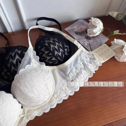 Cozy 無鋼圈內衣 成套內衣【集中包覆】蕾絲 軟支撐 舒適 透氣 內衣褲組 收副乳 小胸聚攏 內衣 女生內衣