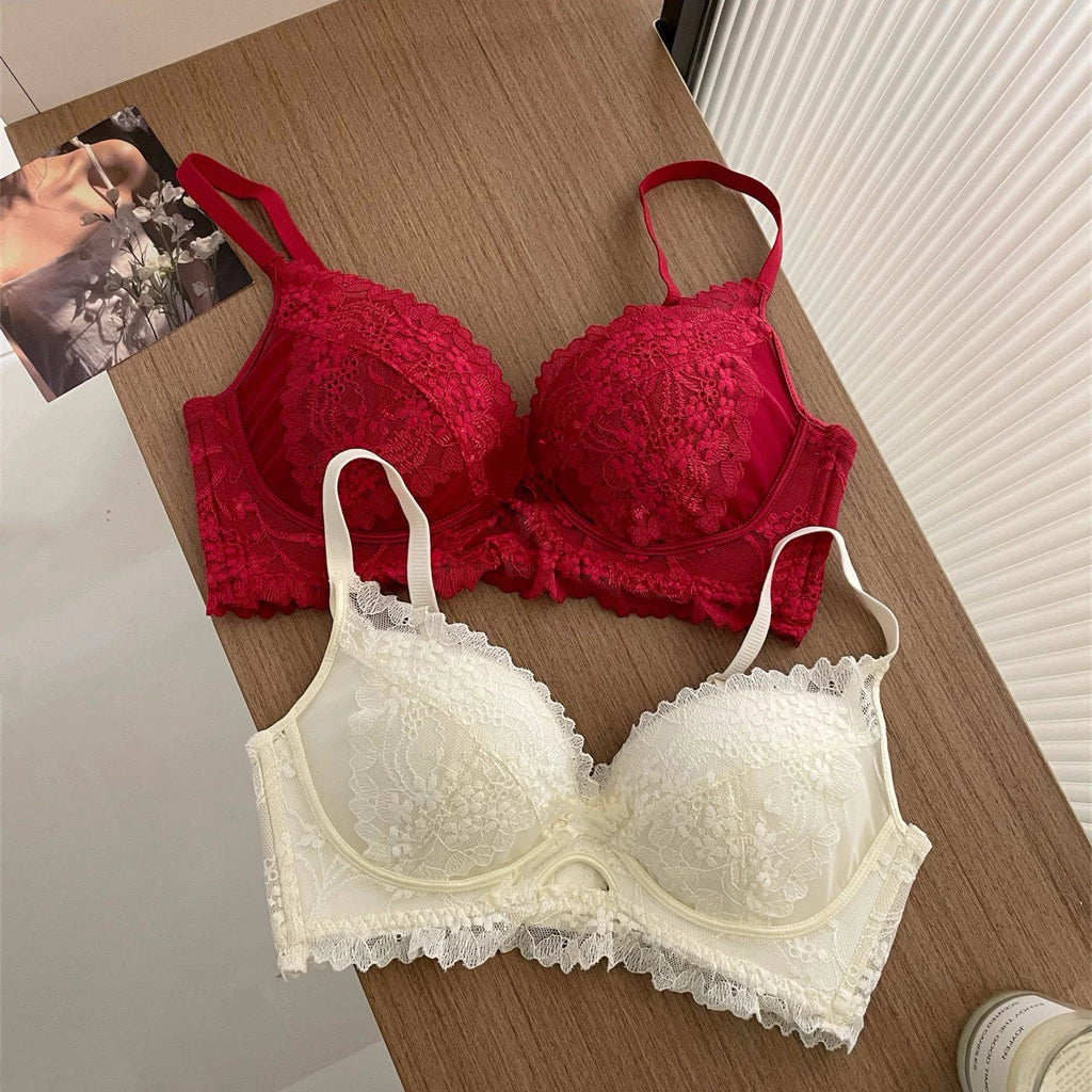 Cozy 甜慾浪漫蕾絲美胸集中無鋼圈內衣套裝 小胸集中 舒適內衣 無鋼圈內衣