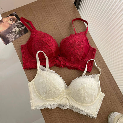 Cozy 甜慾浪漫蕾絲美胸集中無鋼圈內衣套裝 小胸集中 舒適內衣 無鋼圈內衣