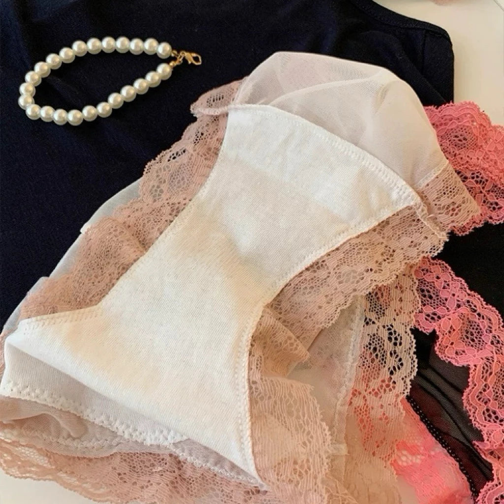 Cozy 撞色純慾性感蕾絲低腰內褲 性感內褲 低腰內褲